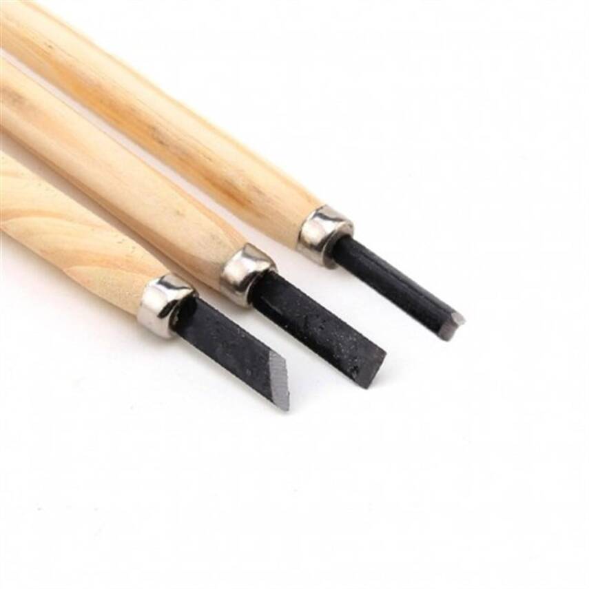 Wood and Ceramic Carving Set 3 Pieces - 1