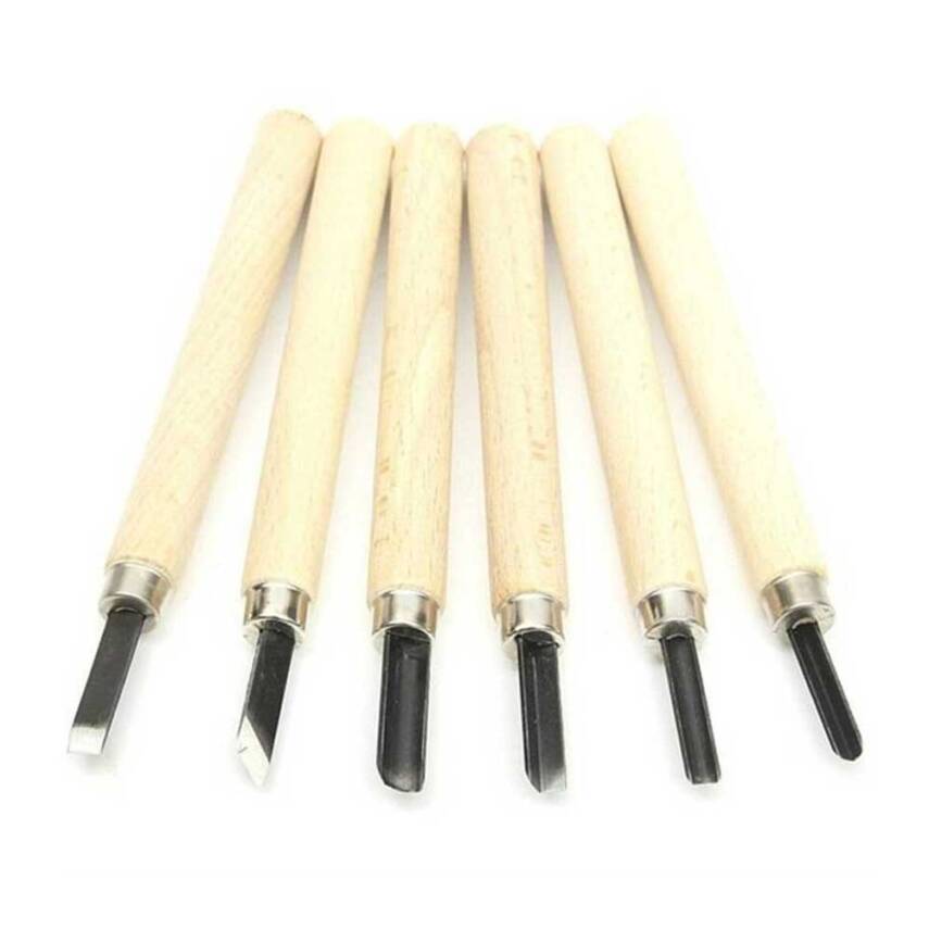 Wood and Ceramic Carving Set 6 Pieces - 1