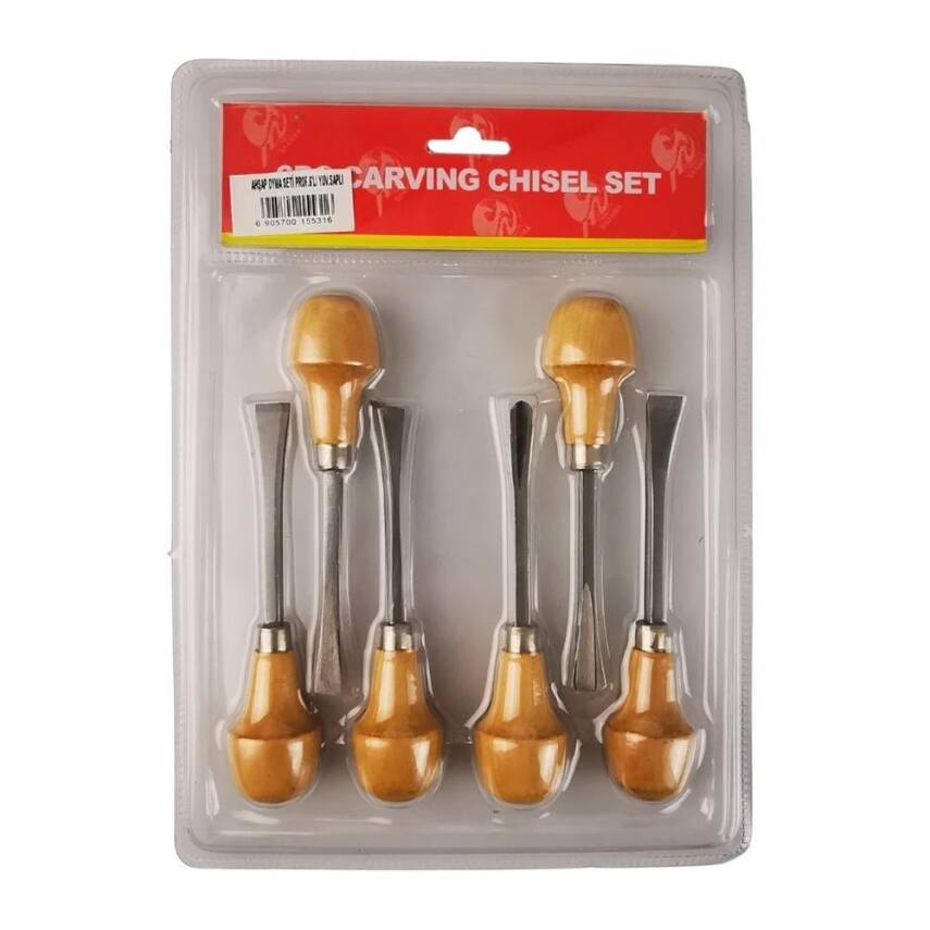 Wood Carving Set of 6 Prof. Round Handle - 1