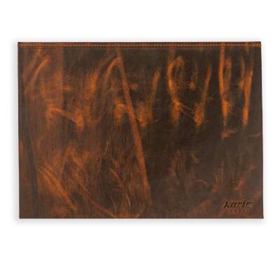 Writing Pad Hard Cover Crazy Leather 30x40 Dark Brown - 3