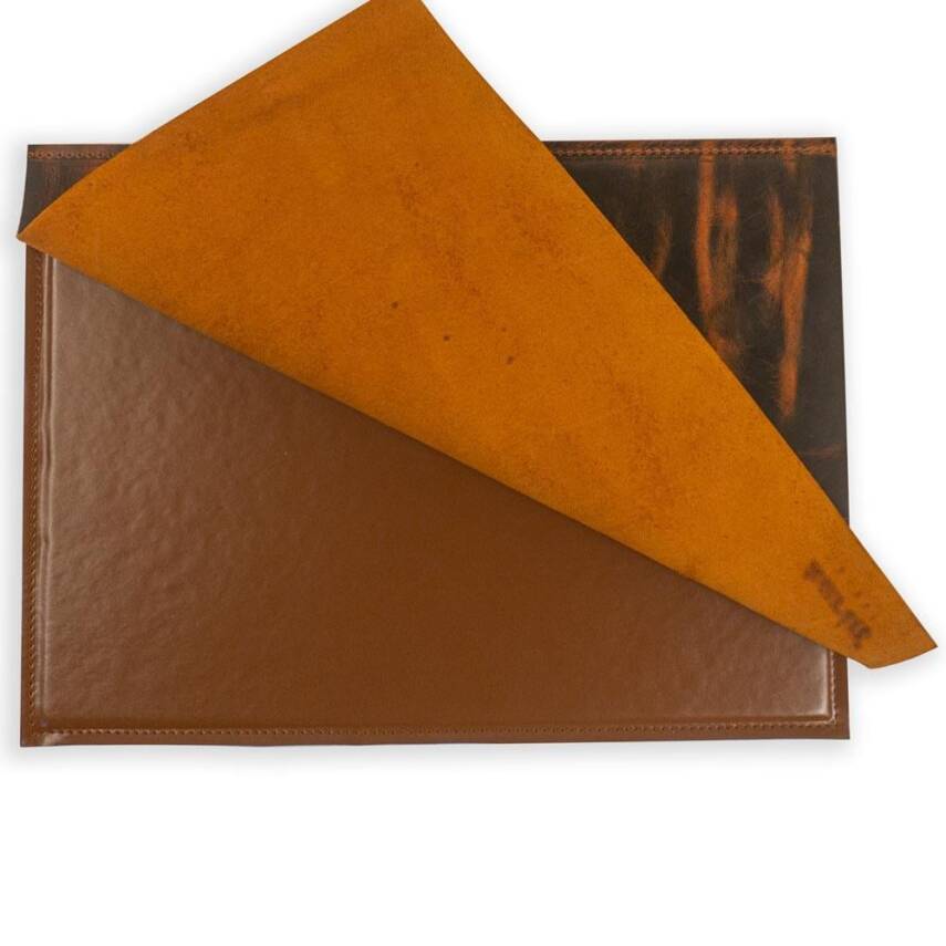 Writing Pad Hard Cover Crazy Leather 30x40 Dark Brown - 4