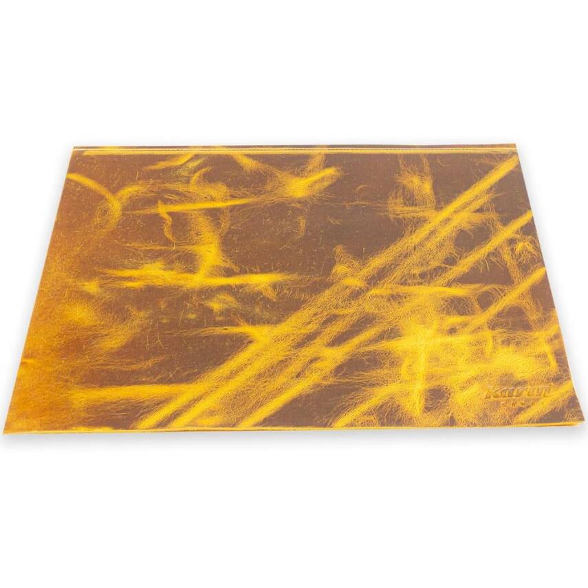 Writing Pad Hard Cover Crazy Leather 30x40 Ochre Yellow - 1