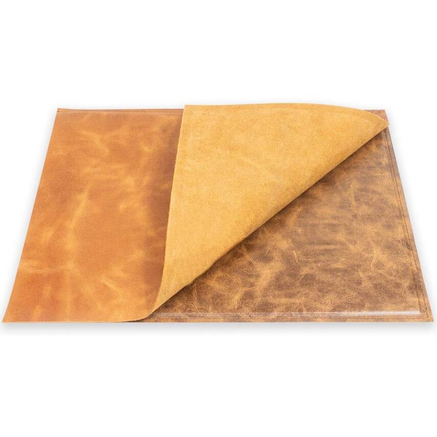 Writing Pad Hard Cover Crazy Leather 30x40 Tan - 2