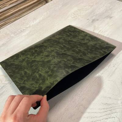 Writing Pad with Imitation Leather Insert, Khaki Green (1)