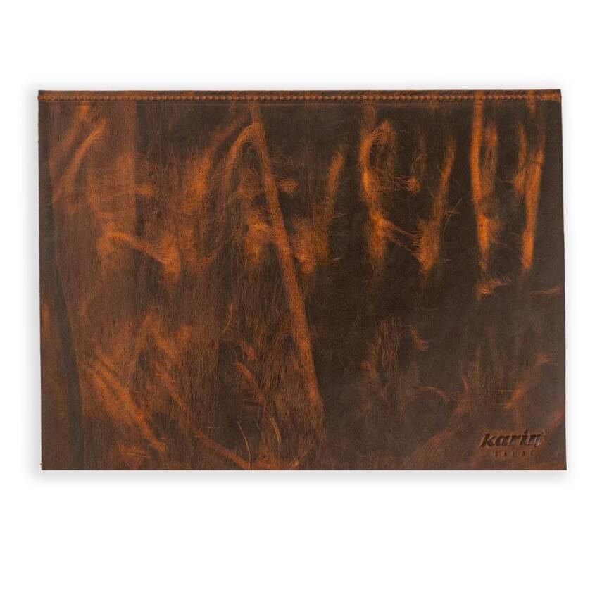 Yazı Altlığı Sert Kapaklı Crazy Deri 30x40 Koyu Kahve - 3