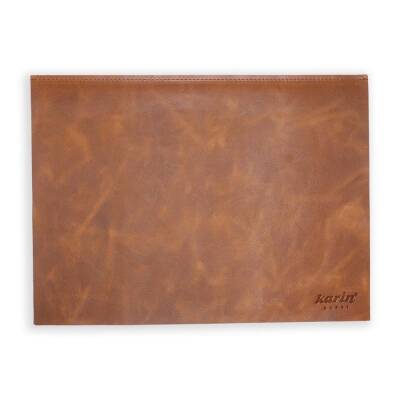 Yazı Altlığı Sert Kapaklı Crazy Deri 30x40 Taba - 3