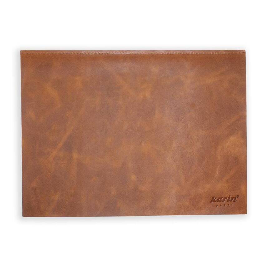 Yazı Altlığı Sert Kapaklı Crazy Deri 30x40 Taba - 3