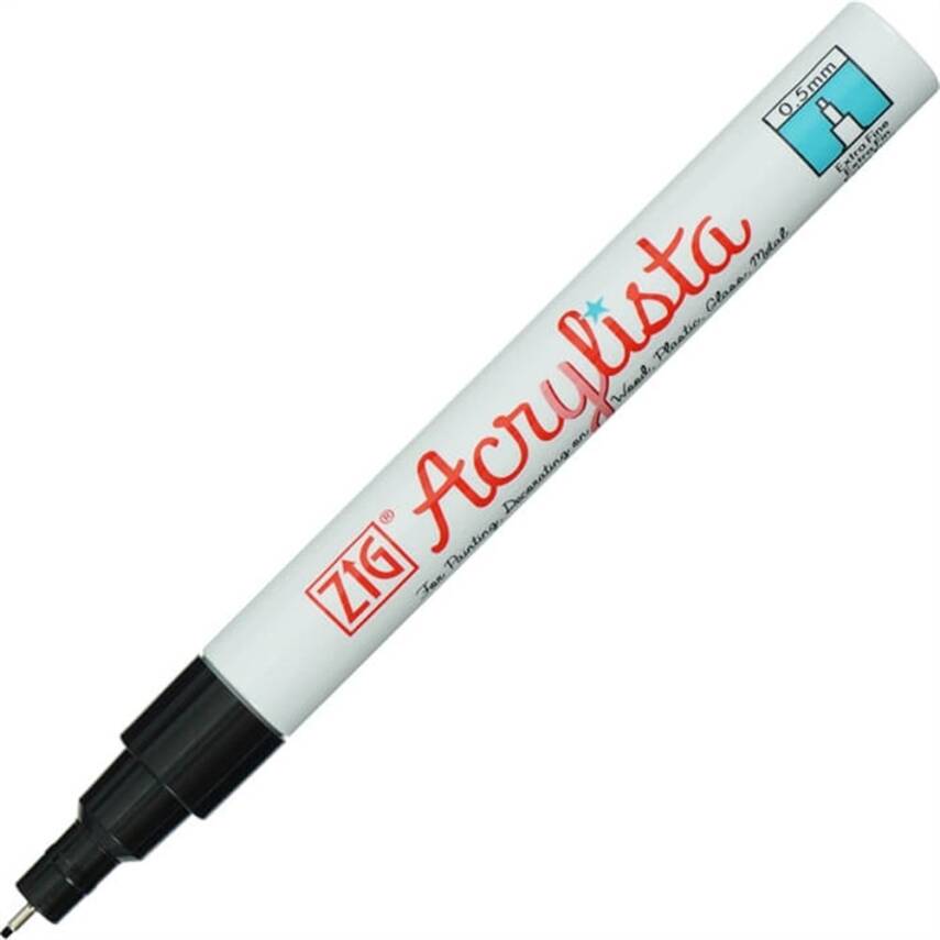 Zig Acrylista Markör Fine 0,5 mm PAC-10 010 Siyah - 1