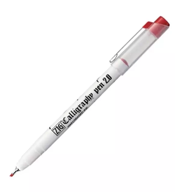 Zig Calligraphy Pen 2.0 mm Red PC-200 - 1