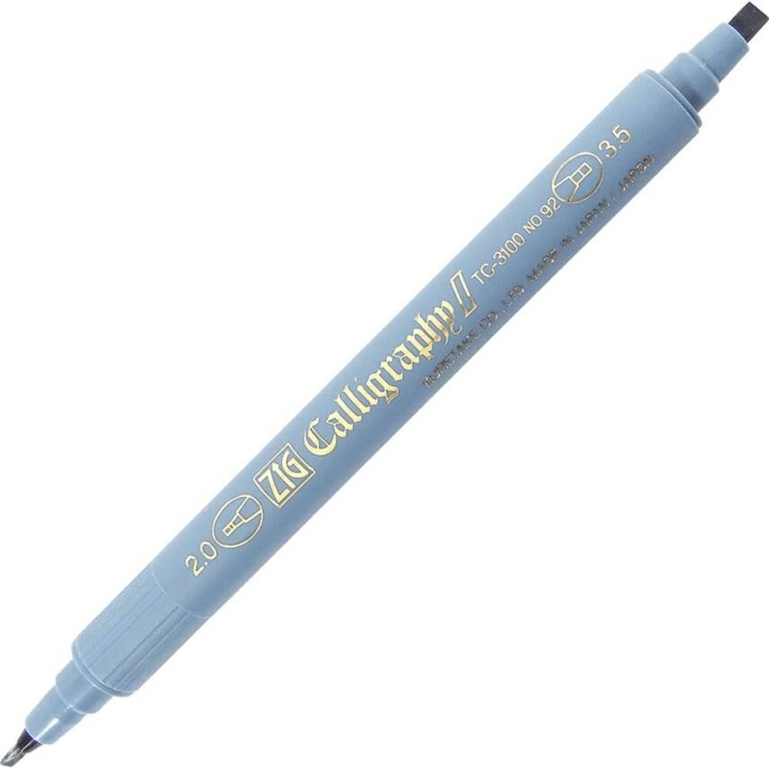 Zig Calligraphy Pen Double Tip Tc-3100 092 Blue-Gray - 1
