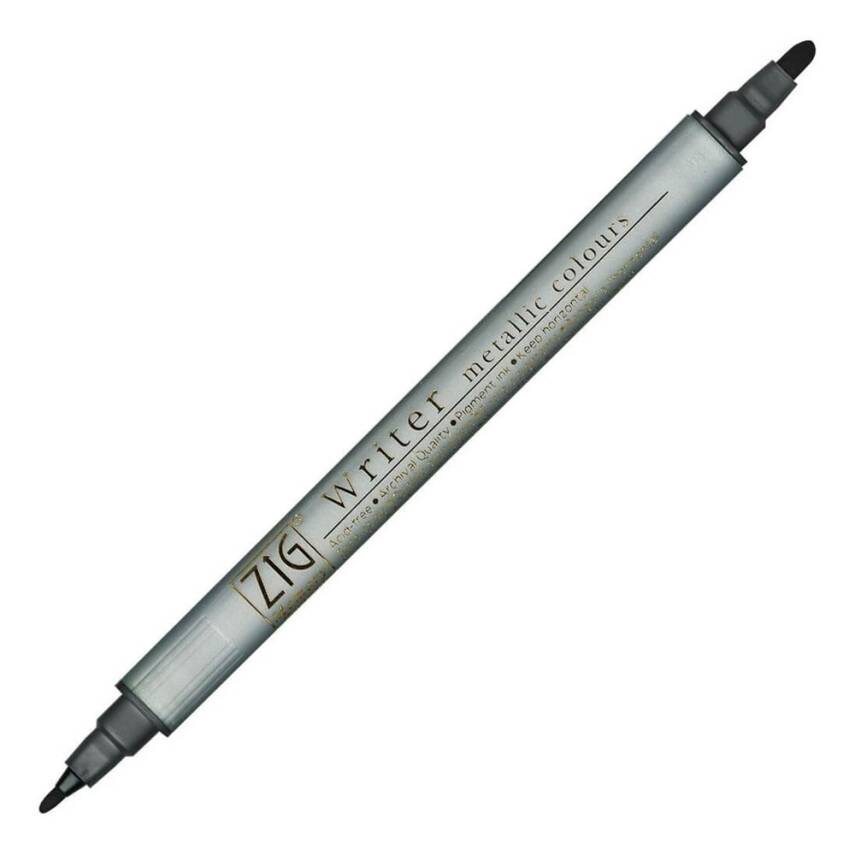 Zig Çift Uçlu Yaldızlı Davetiye Ve Kaligrafi Kalemi Ms-8000 Black 127 - 1