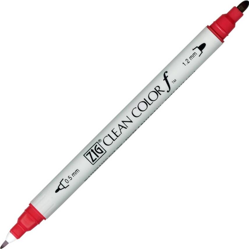 Zig Clean Color F Double-Ended Marker Pen 024 Wine Red - 1