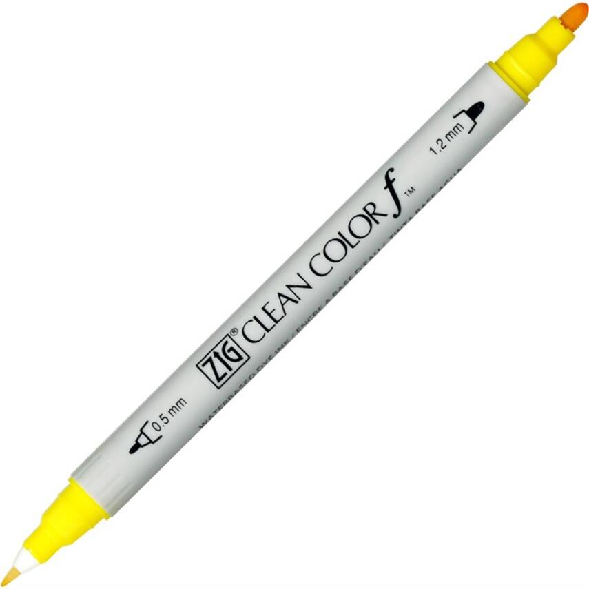 Zig Clean Color F Double-Ended Marker Pen 050 Yellow - 1