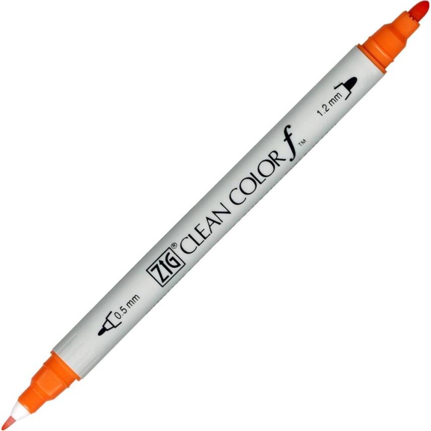 Zig Clean Color F Double-Ended Marker Pen 070 Orange - 1