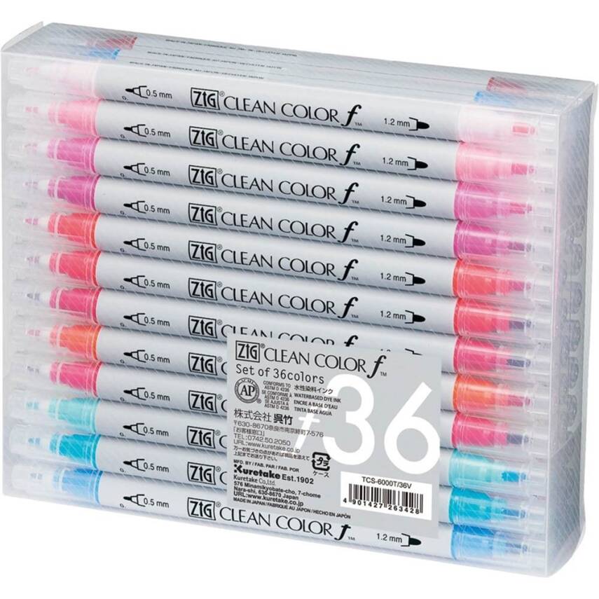 Zig Clean Color F Double-Ended Marker Pen 36-Pack - 1