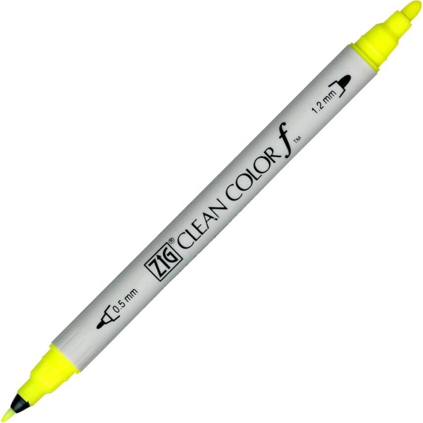 Zig Clean Color F Double-Ended Marker Pen Fl 001 Yellow - 1