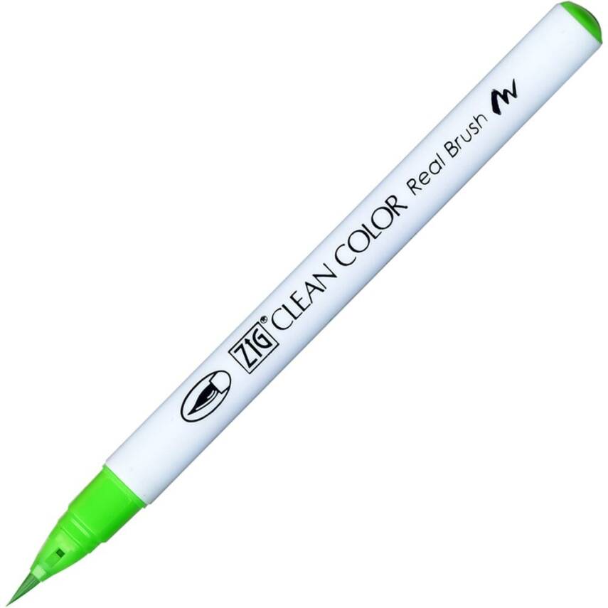 Zig Clean Color Real Brush Fırça Uçlu Marker Kalem 004 Fluorescent Green - 1