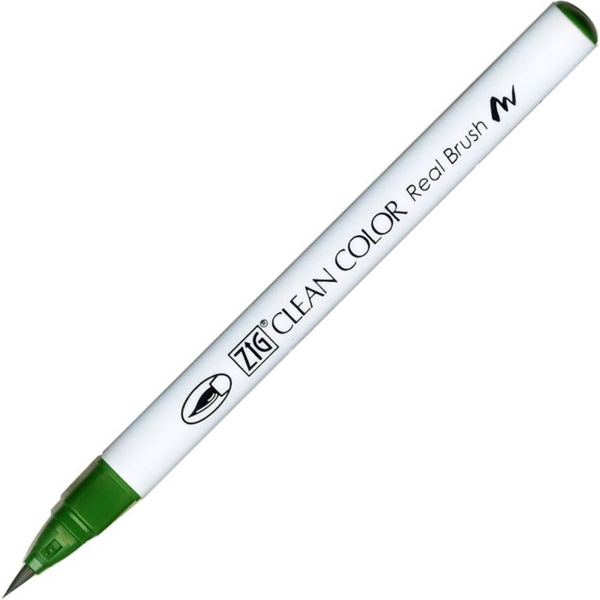 Zig Clean Color Real Brush Marker Pen 044 Deep Green - 1