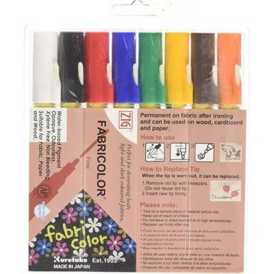 Zig Fabric Color Fabric Pen Set of 8