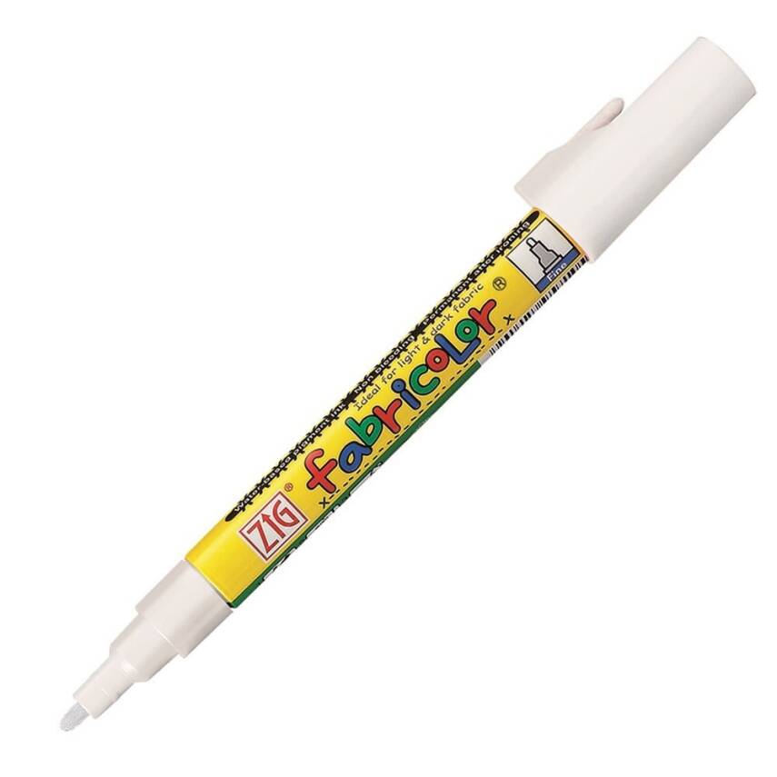 Zig Fabricolor Fabric Marker White - 1