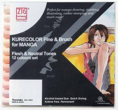Zig Fine & Brush For Manga 12'li Flesh Tones - 2