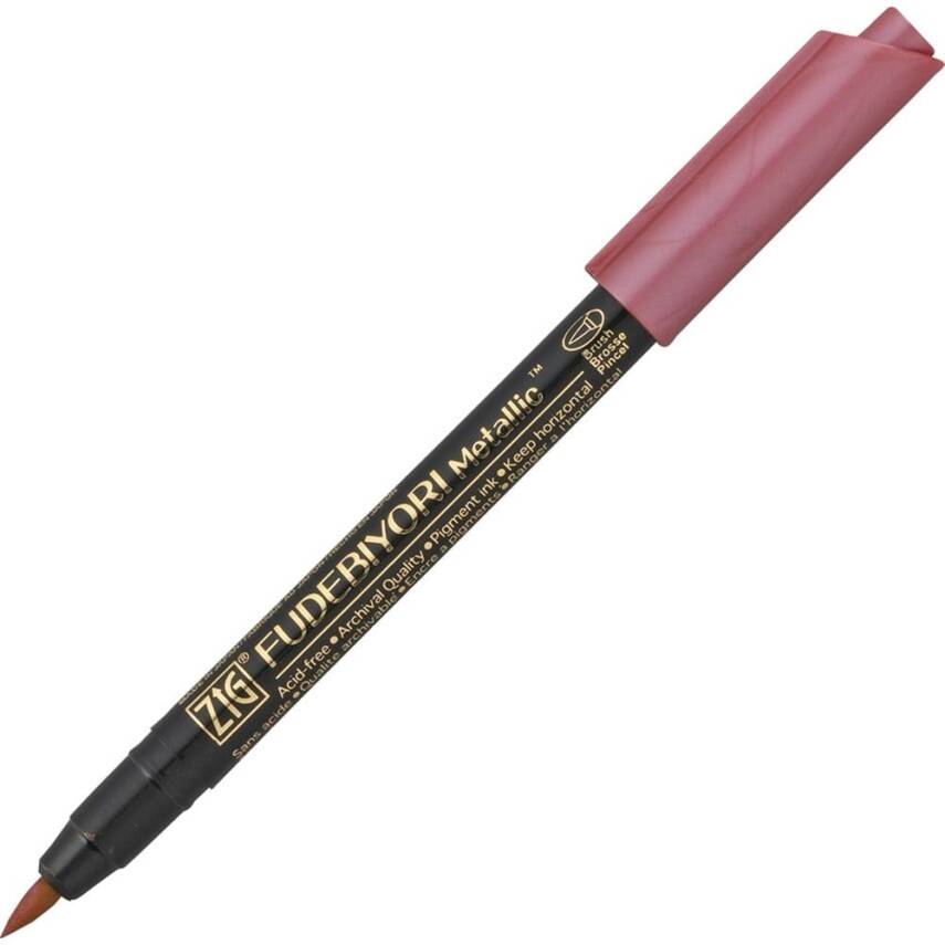 Zig Fudebiyori Metallic Brush Pen Gilded Brush Tip Marker Pen 126 Red - 1