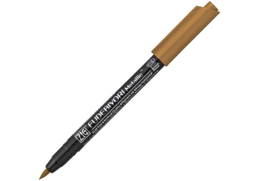Zig Fudebiyori Metallic Brush Pen Yaldızlı Fırça Uçlu Marker Kalem 123 Bakır - 1