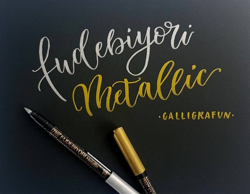 Zig Fudebiyori Metallic Brush Pen Yaldızlı Fırça Uçlu Marker Kalem 128 LT Green - 2