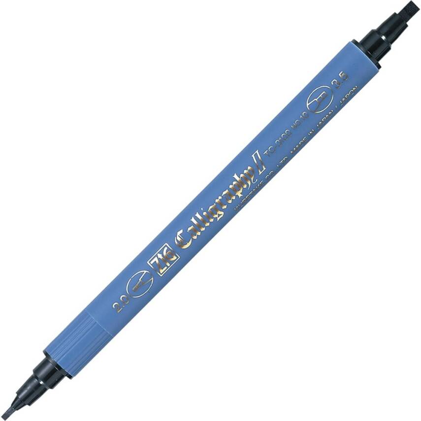 Zig Kaligrafi Kalemi Çift Uçlu 2 mm + 3.5 mm 010 Siyah - 1