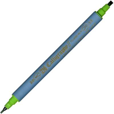 Zig Kaligrafi Kalemi Çift Uçlu 2 mm + 3.5 mm 041 Açık Yeşil