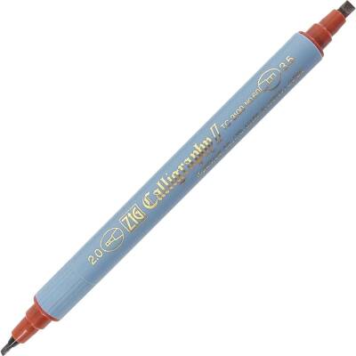 Zig Kaligrafi Kalemi Çift Uçlu 2 mm + 3.5 mm 060 Kahverengi