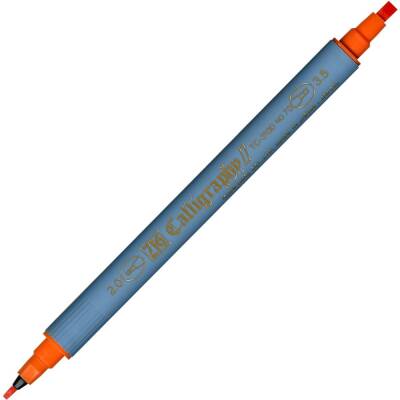 Zig Kaligrafi Kalemi Çift Uçlu 2 mm + 3.5 mm 070 Turuncu
