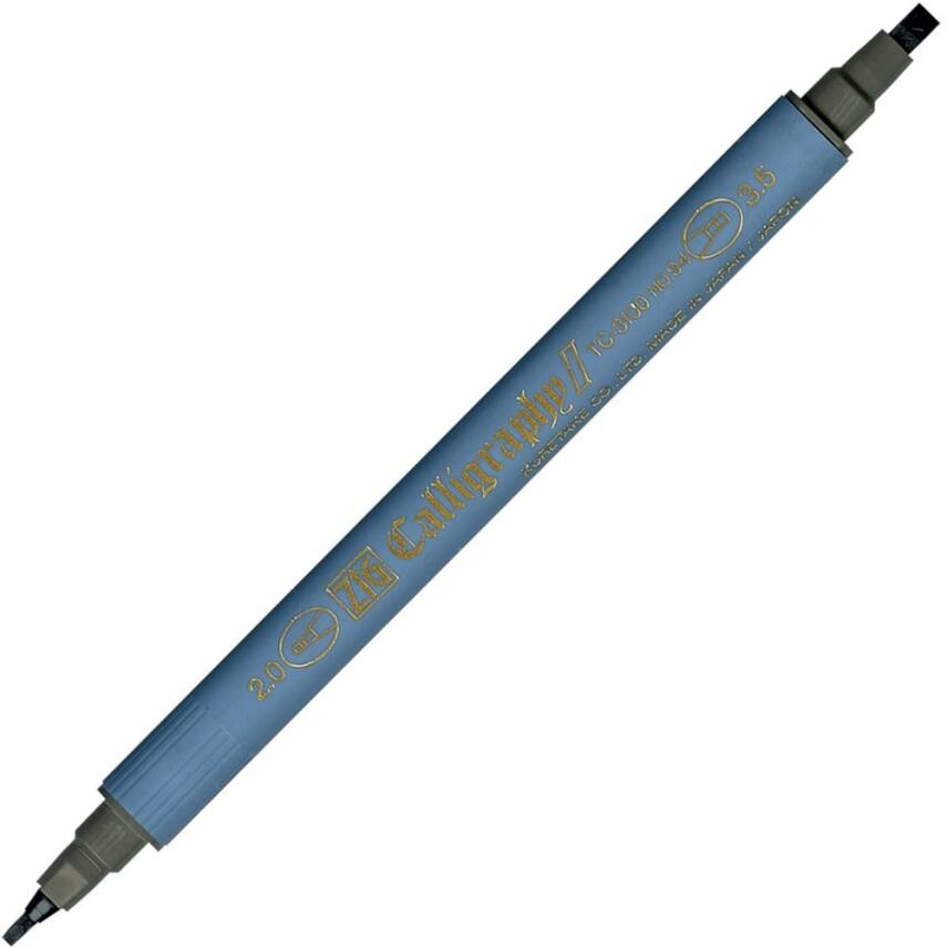 Zig Kaligrafi Kalemi Çift Uçlu 2 mm + 3.5 mm 094 Gri Kahverengi - 1