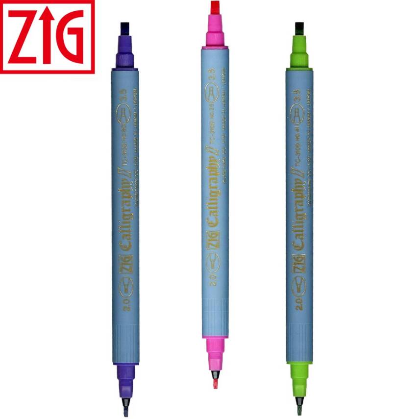 Zig Çift Uçlu Kaligrafi Kalemleri 2 mm - 3.5 mm - 1