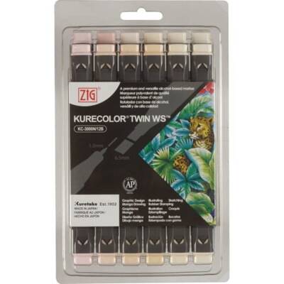 Zig Kurecolor Twin Natural Colors 12 Marker Set KC-3000N/12B10 (1)