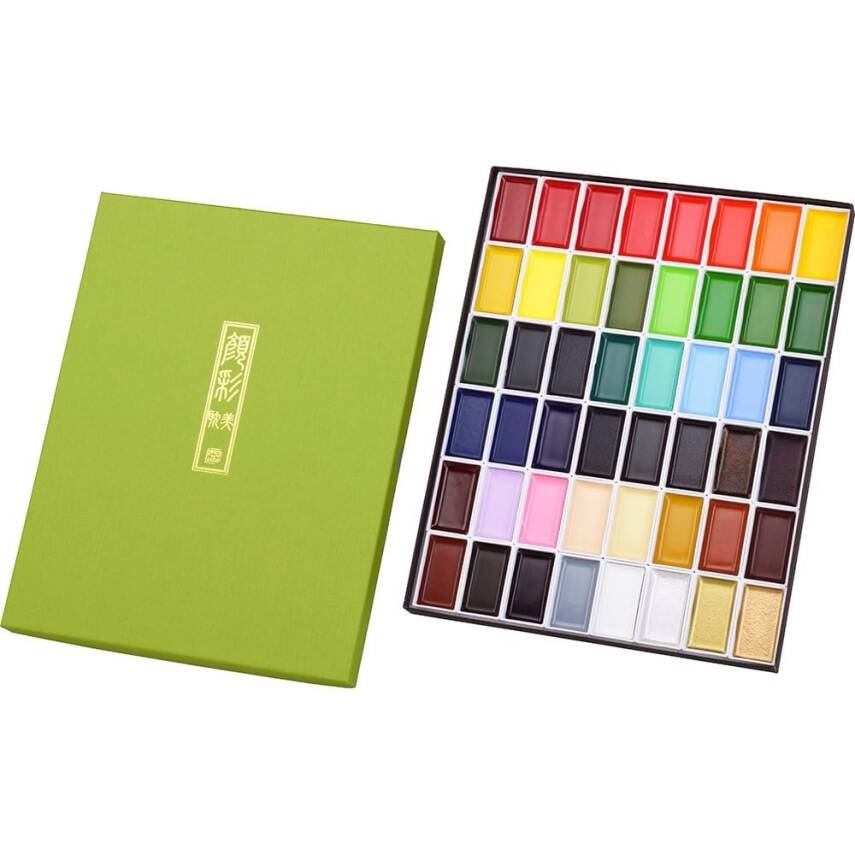 Zig Kuretake Gansai Tambi Professional Japanese Watercolour 48 Colours - 1