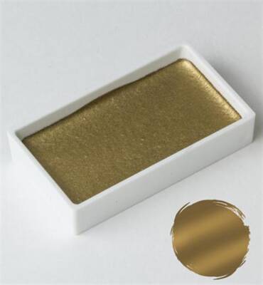 Zig Watercolor Pigment Gansai Tambi Tablet Gold No:90 (1)