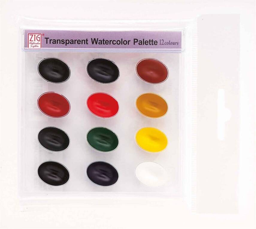 Zig Watercolor Pigment Palette Wsk G301-2 12 Colors - 1